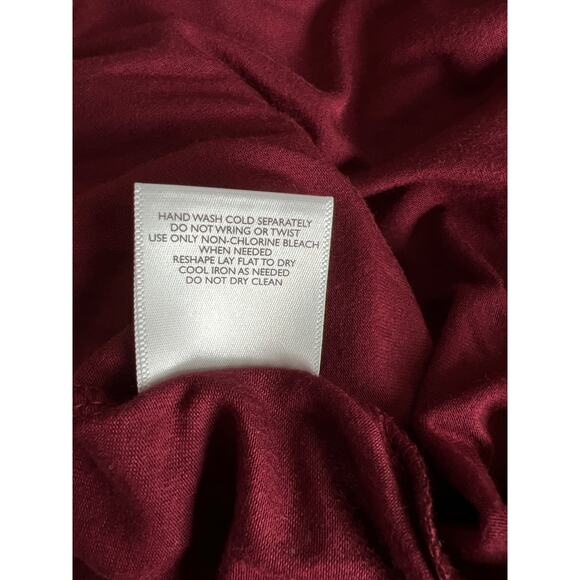 ModCloth Dance Floor Date Ruched A-line Dress Womens M Burgundy Bow-Topped Neck - Picture 6 of 6